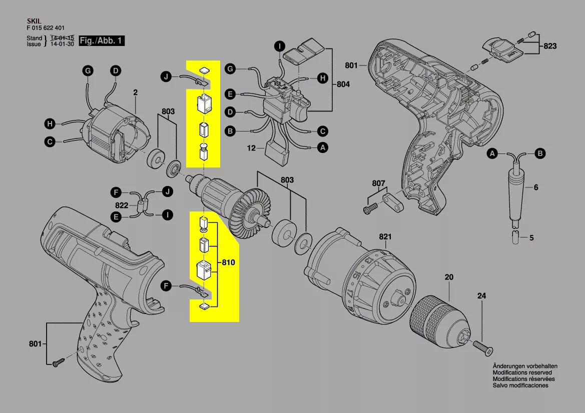 Balais charbon 2610Z03573 Skil